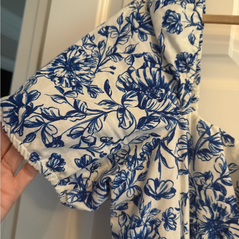 London Times Blue and White Floral Midi Dress - Picture 4 of 4